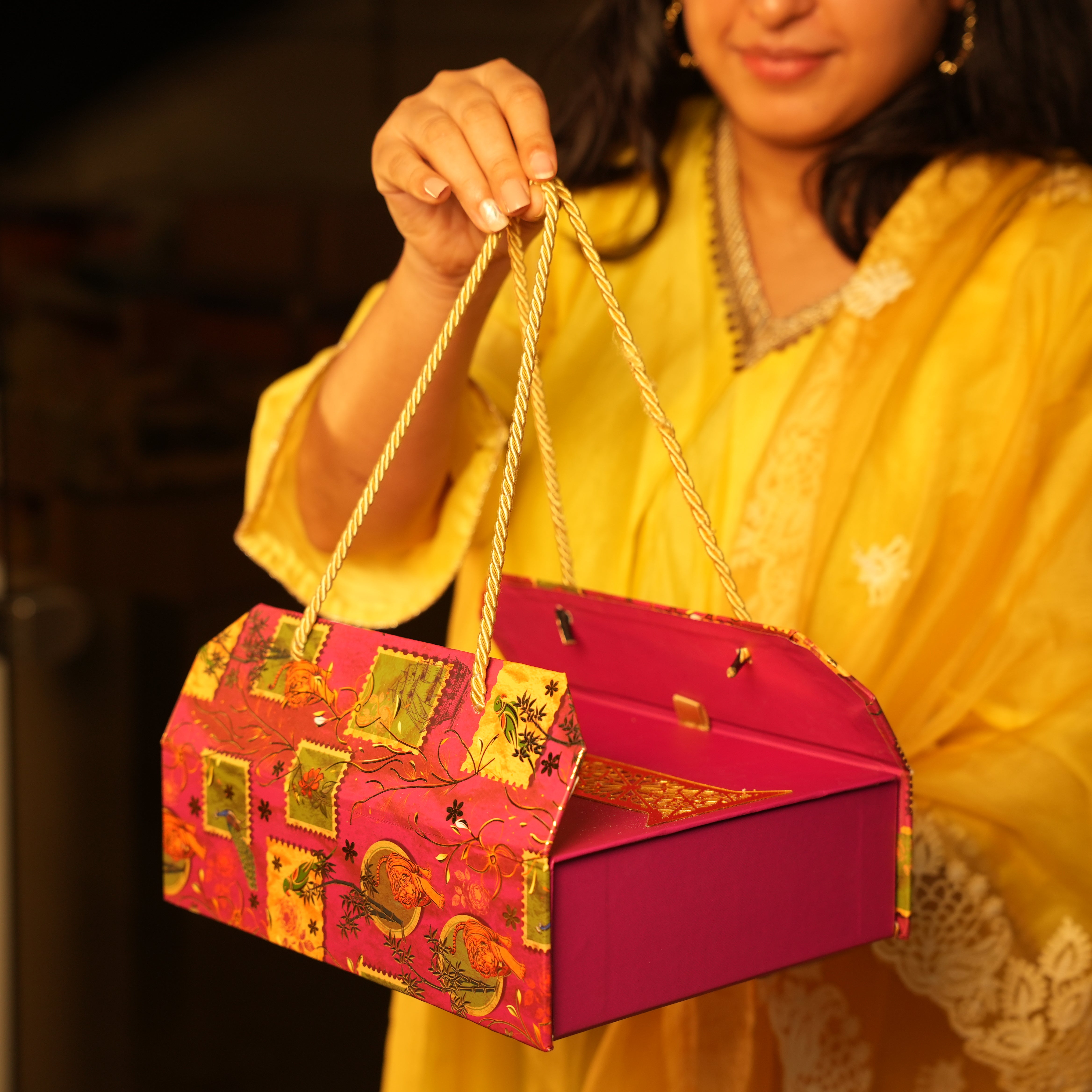 Pink & Gold Handle Box