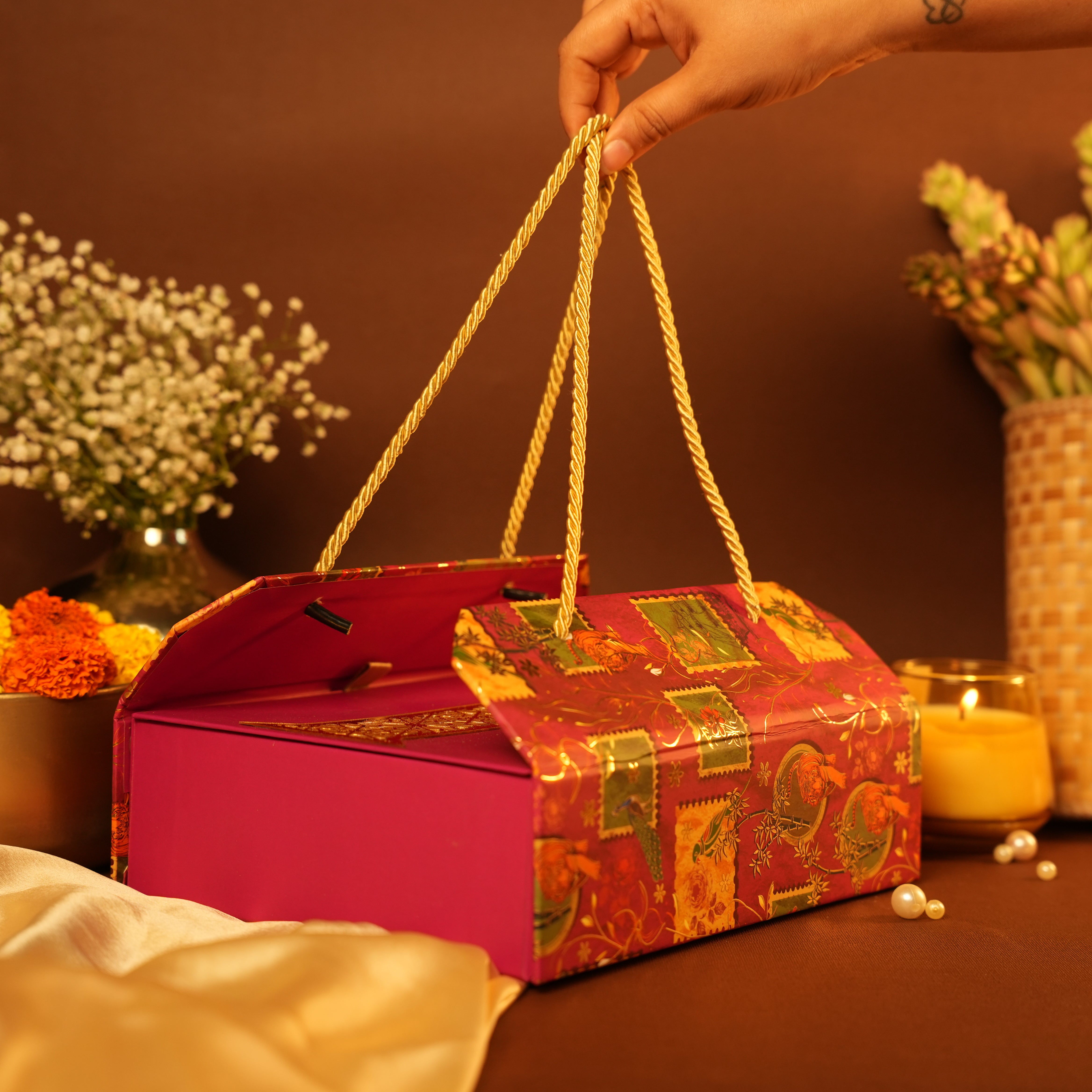 Pink & Gold Handle Box