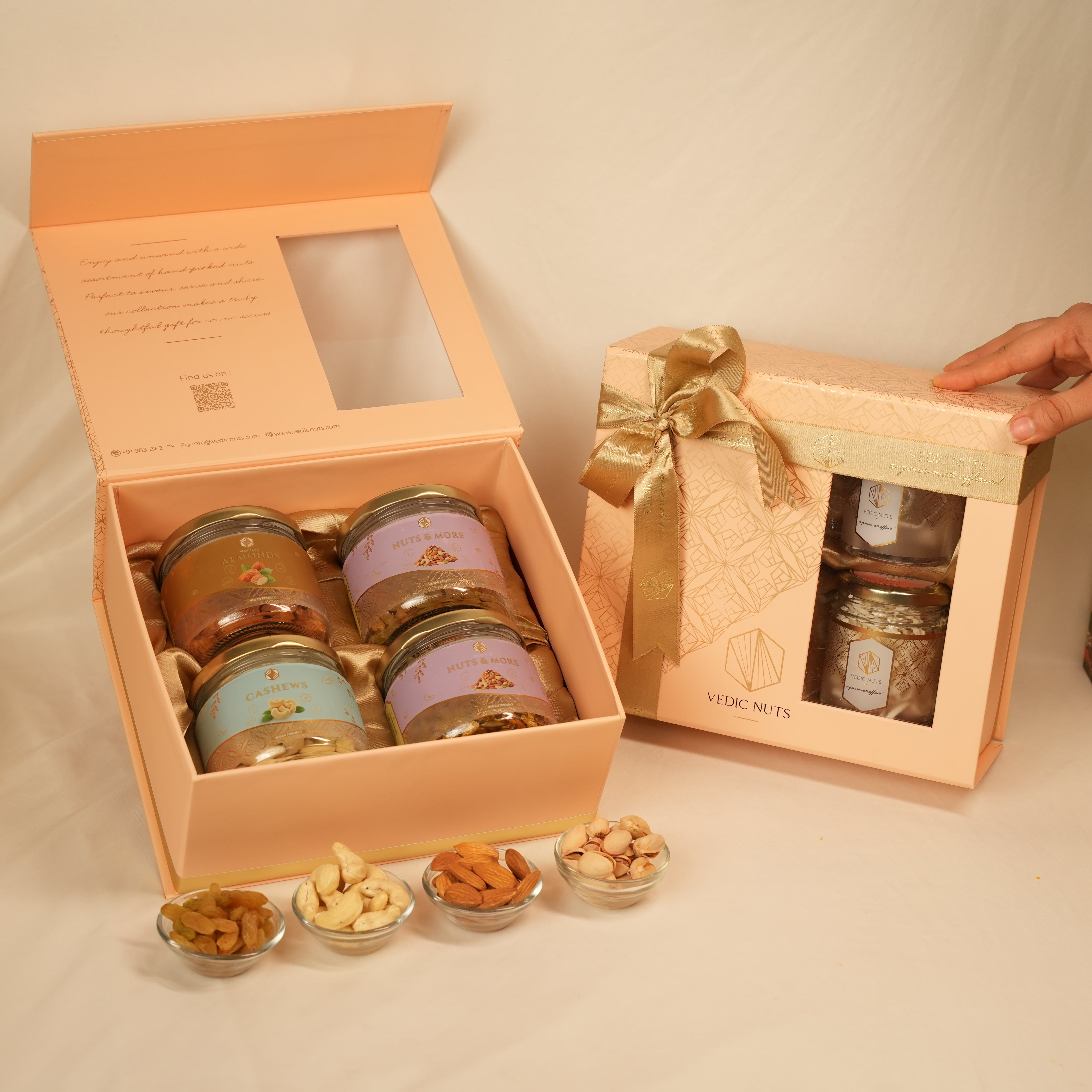 Pastel Indulgence Hamper: plain dry fruits