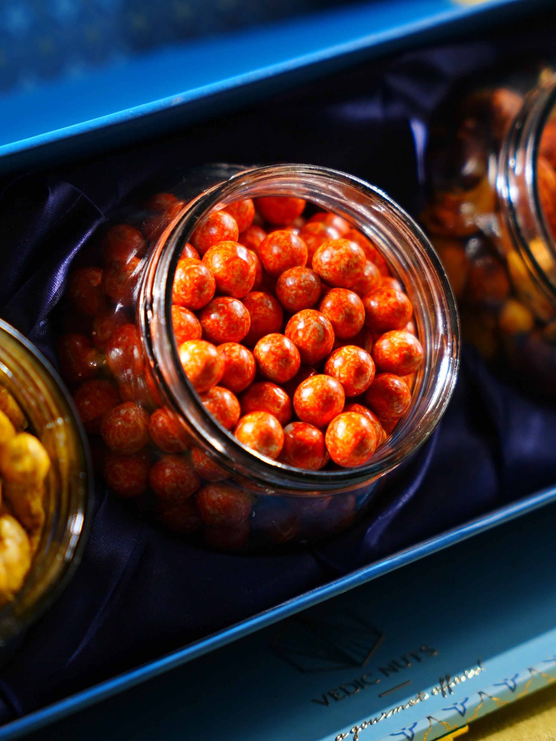 3D Diwali Blue Velvet Luxe Hamper