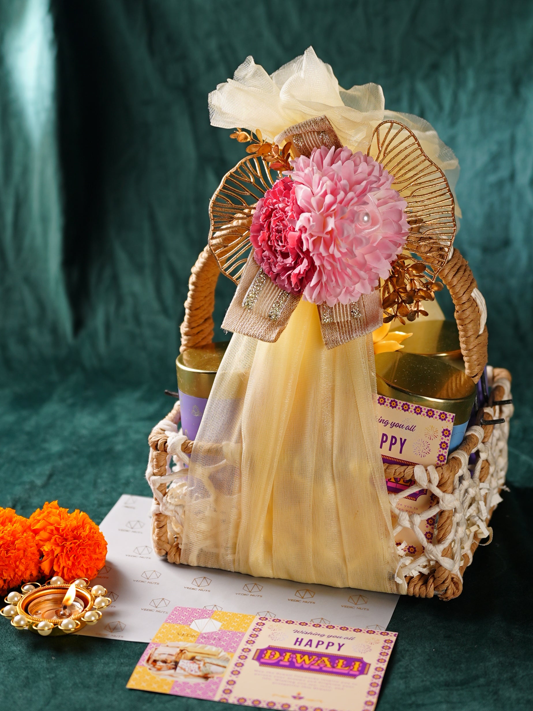 Festive Jute Basket Hamper ✨