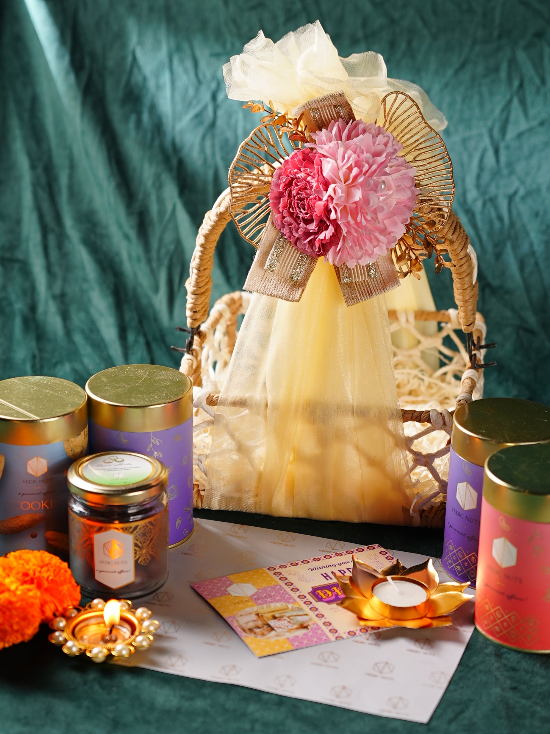 Festive Jute Basket Hamper ✨