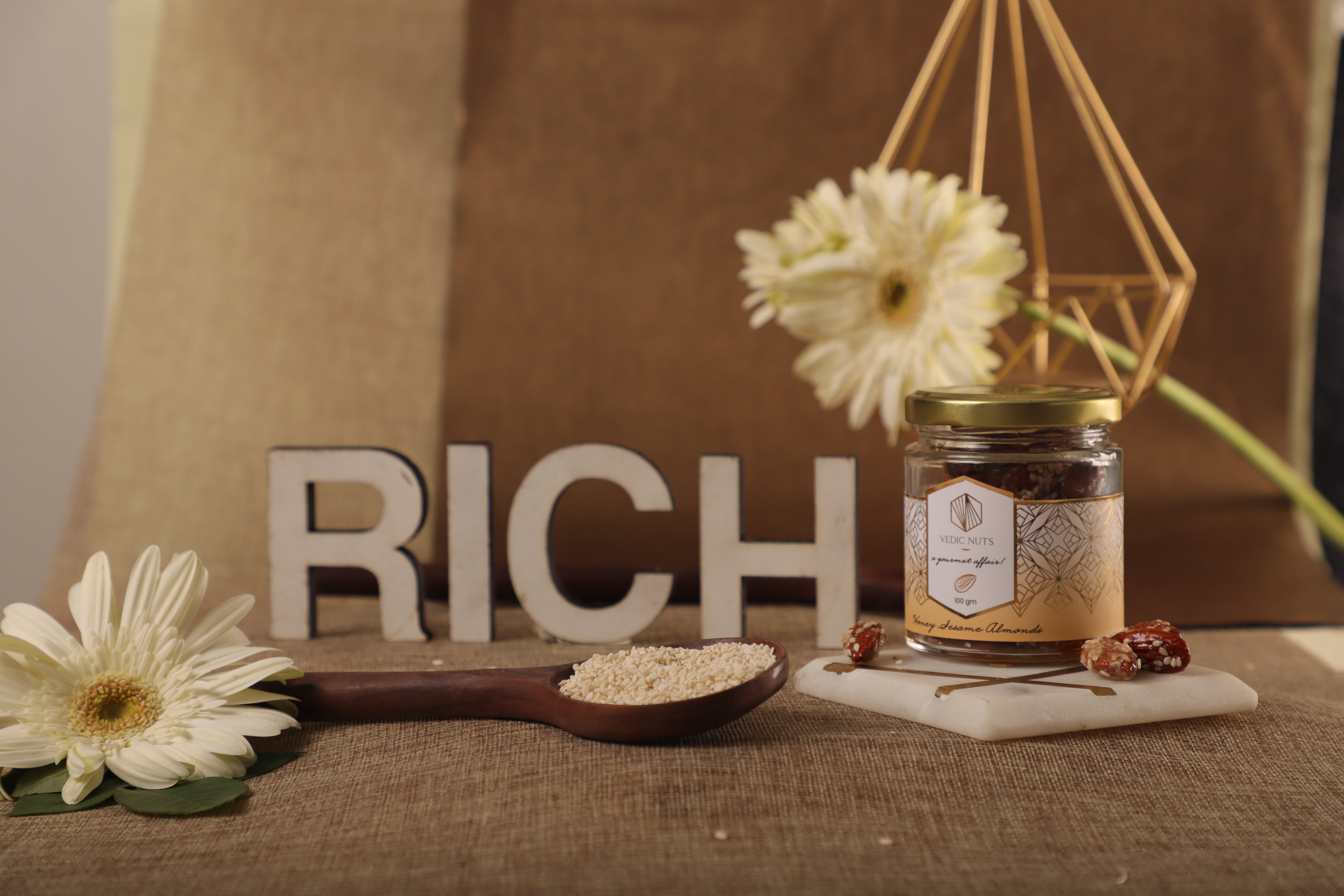 Honey Sesame Almonds