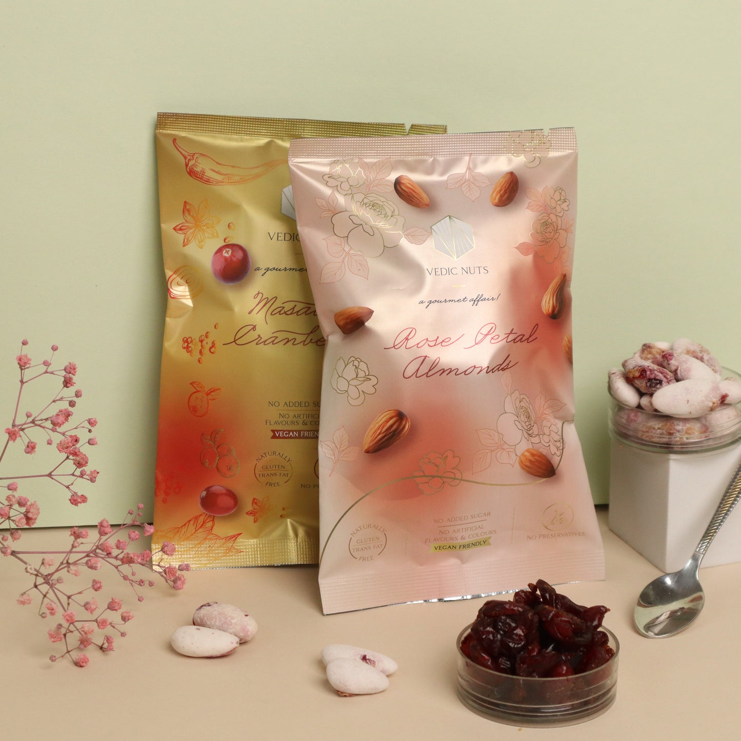 Rose Petal Almonds- Travel Pouch