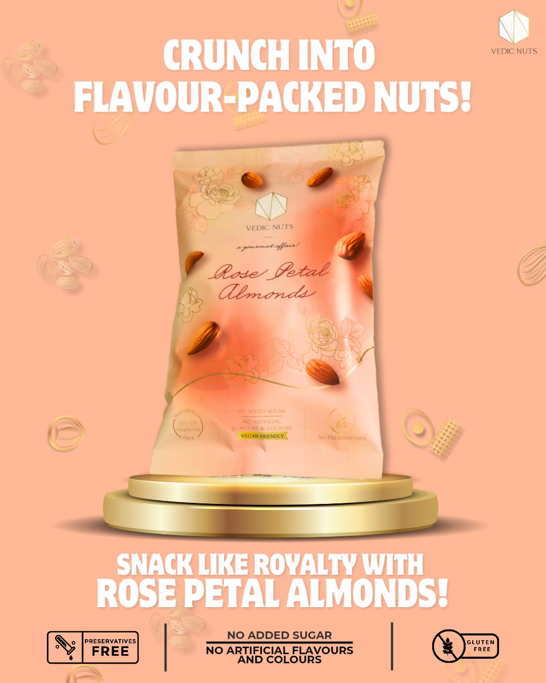 Gym Fuel- Mood Boosting Rose Petal Almonds