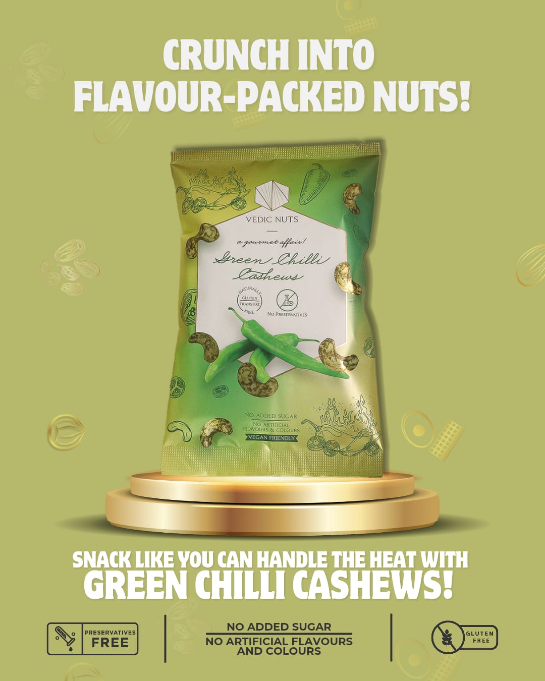 Snack Hack-Green Chilli Cashews